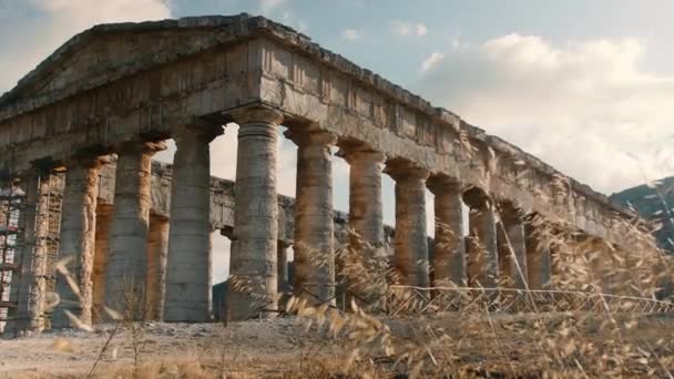 Segesta griechischer Tempel in Sizilien — Stockvideo