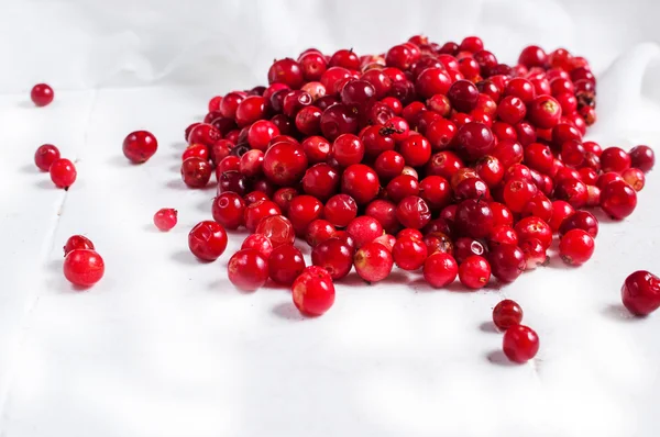 Fresh cowberry on wooden background, selective focus — Stock Photo, Image