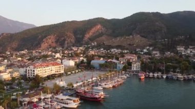 Türkiye 'nin Fethiye Körfezi' ne havadan görüntü. 