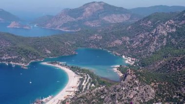 Oludeniz Mavi Gölü 'nün havadan görünüşü
