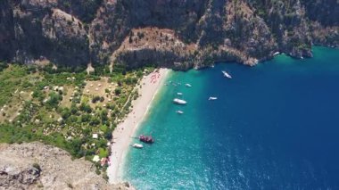 Oludeniz kıyı bölgesindeki Kelebek Vadisi 'nin havadan görünüşü