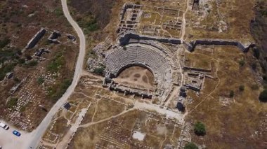 Xanthos 'un havadan görünüşü antik Lycia şehrinin kalıntıları