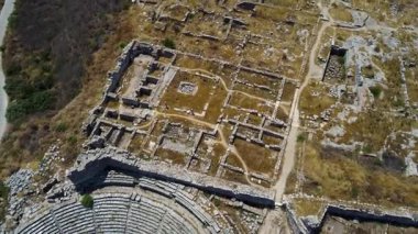 Xanthos 'un havadan görünüşü antik Lycia şehrinin kalıntıları