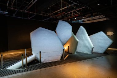 Kanada Kaz Kutup Galerisi 'nin Kanada Doğa Müzesi' ndeki iç manzarası. Ottawa, Kanada - 15 Aralık 2025.