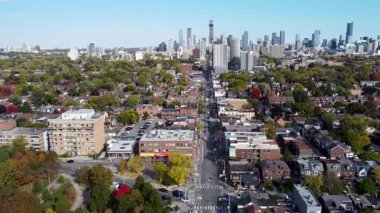Bloor Caddesi Batı ve Toronto Koreatown 'un hava görüntüsü.