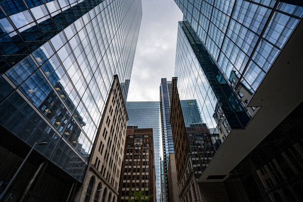 Business skyscrapers in the Financial District, Toronto Downtown.