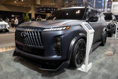 Kanada Uluslararası Otomobil Fuarı 'nda Infiniti QX80 görüntüsü. Toronto, Kanada - 18 Şubat 2026.