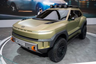 Kanada Uluslararası Otomobil Fuarı 'ndaki Hyundai Krateri' nin görüntüsü. Toronto, Kanada - 18 Şubat 2026.