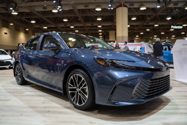 Toyota Camry 'nin Kanada Uluslararası Otomobil Fuarı' ndaki görüntüsü. Toronto, Kanada - 18 Şubat 2026.