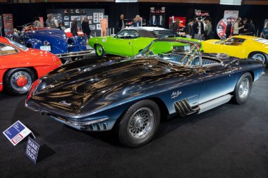 Kanada Uluslararası Otomobil Fuarı 'nda 1961 Chevrolet Mako Shark 1 Corvette' in görüntüsü. Toronto, Kanada - 18 Şubat 2026.