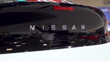 Kanada Uluslararası Otomobil Fuarı 'nda Nissan' ın arka görüntüsü. Toronto, Kanada - 19 Şubat 2026.