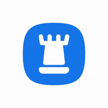 Satranç kalesi simge işareti vektörü