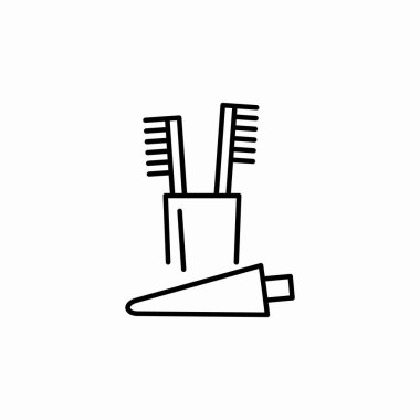 diş fırçaları diş macunu simgesi işaret vektörü