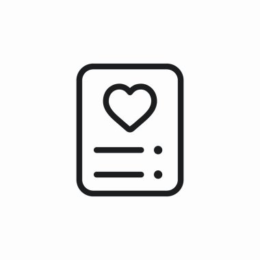 Sevgililer günü kartı simgesi işareti vektörü