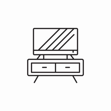 TV seti stand simgesi vektörü