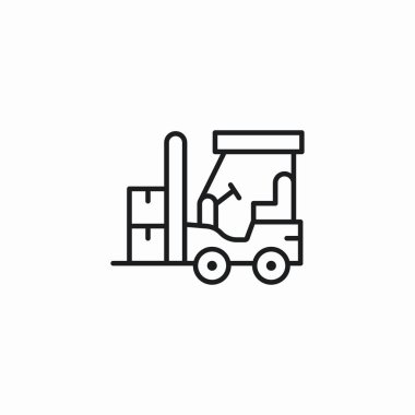 Depo forklift simge işareti vektörü