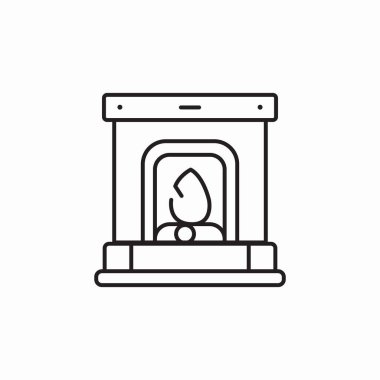 şömine alevi simgesi işaret vektörü