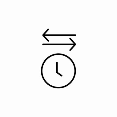 Zaman değiş tokuşu saat simgesi işareti vektörü