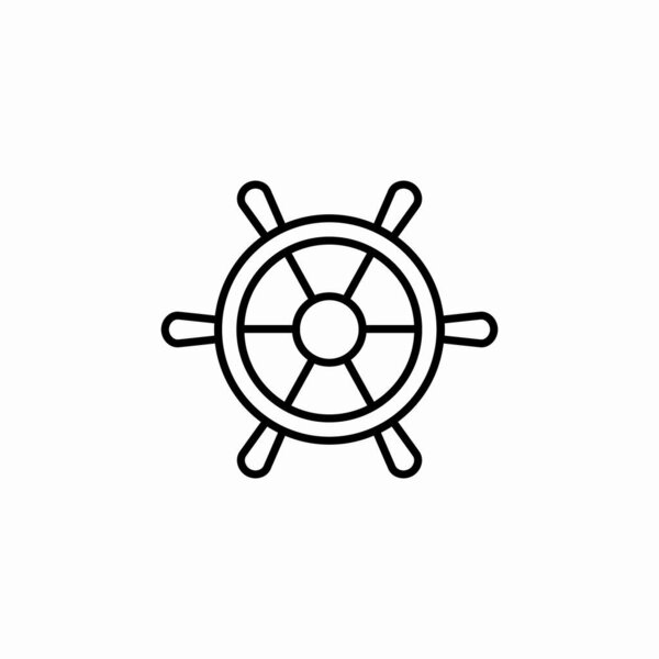 ship wheel icon sign vector