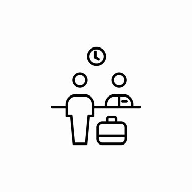 Kayıt simgesi işaret vektöründe otel resepsiyonu kontrolü