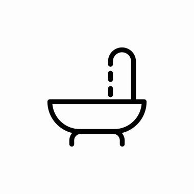 küvet duş simgesi işareti vektörü