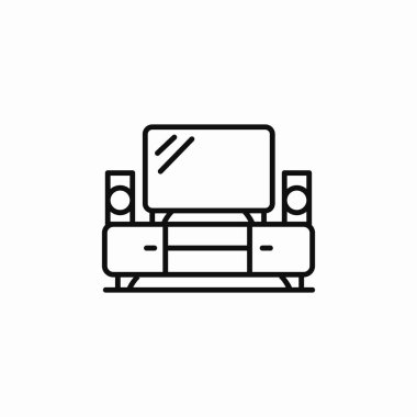 TV seti stand simgesi vektörü