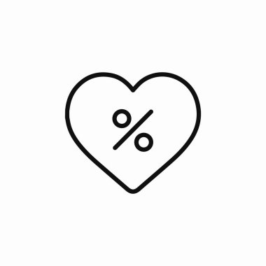 indirimli kalp favori simge işareti vektörü