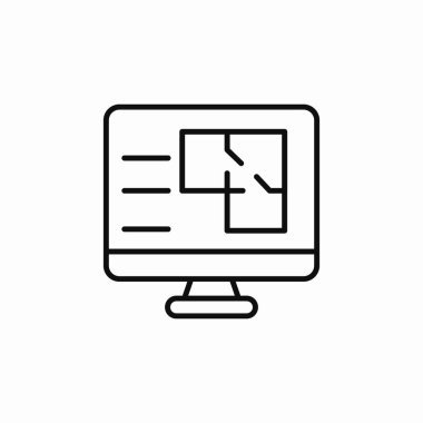 ev planı bilgisayar simgesi imzalama vektörü