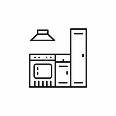 Mutfak mobilya simgesi işaret vektörü