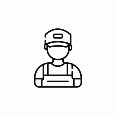 Pizza dağıtım woker simgesi işaret vektörü