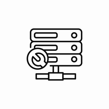 sunucu servis ayarları simge imza vektörü