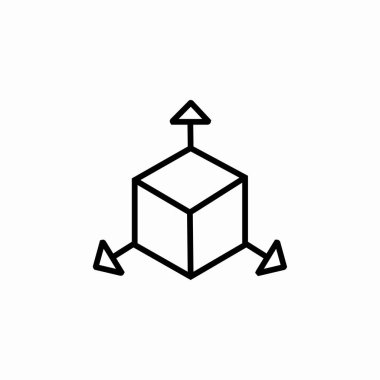 3d nesne simge işareti vektörü