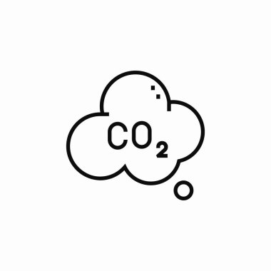 CO2 kirlilik simgesi işareti vektörü