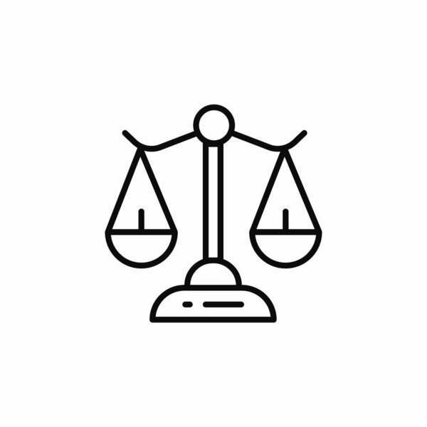 justice scales icon sign vector