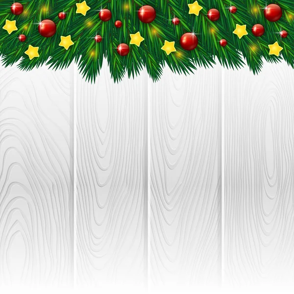 Vit trä jul bakgrund — Stock vektor