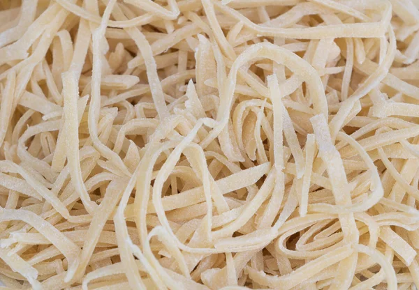 Verse Zelfgemaakte Ongekookte Pasta Textuur Achtergrond Recept Concept — Stockfoto