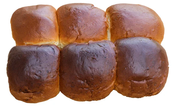 Pães Brioche Saborosos Frescos Isolados Fundo Branco Bom Para Comer — Fotografia de Stock