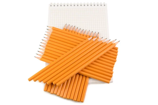 Багато олівців на папері — стокове фото