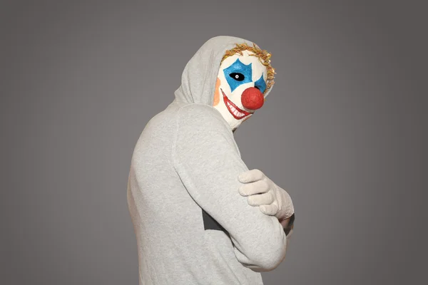 Uomo mascherato da clown malvagio — Foto Stock