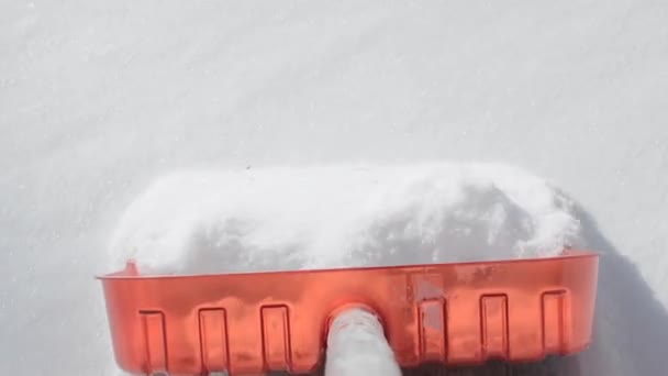 Limpar Pista Gelo Neve Com Uma Vista Primeira Pessoa — Vídeo de Stock