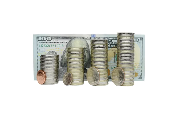 Monedas en la pila — Foto de Stock