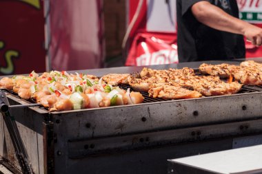 Tavuk, et ve soğan Kebap
