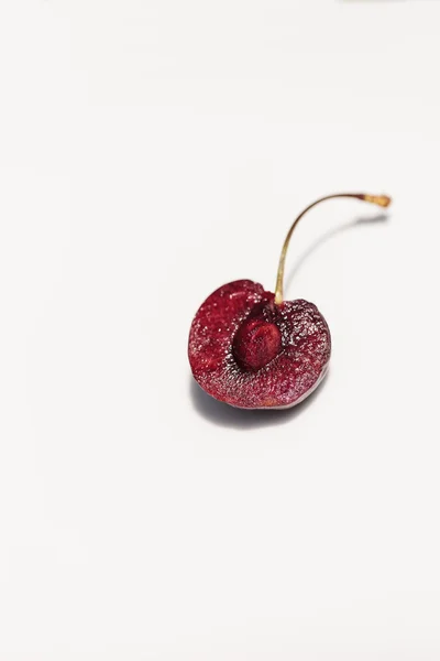 Macro of a dark red black cherry — Stock Photo, Image