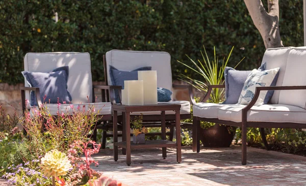 Patio furniture and feng shui garden