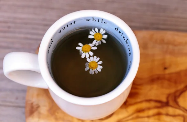 Thé à la camomille aux fleurs de marguerite à la camomille — Photo