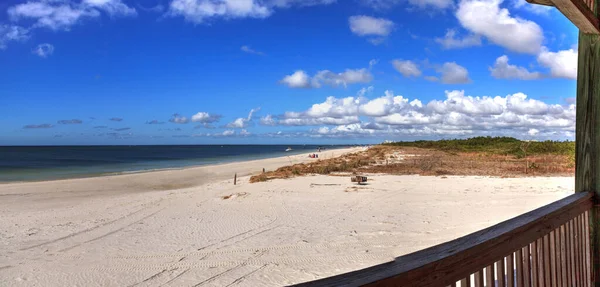 Белый Песчаный Пляж Lovers Key State Park Солнечный День Форт — стоковое фото