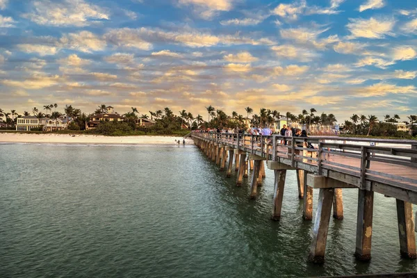 Naples Pier Beach Sunset Naples Florida Usa — Stock Photo, Image