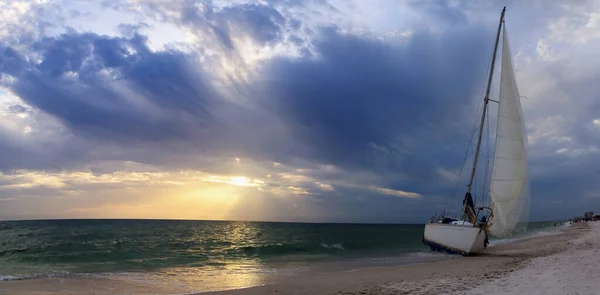 Sunset Shipwreck Coast Clam Pass Naples Florida — Stock Photo, Image