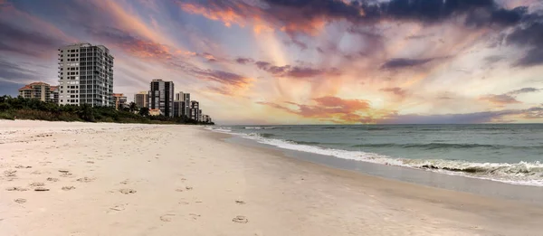 Solnedgång Över Park Shore Beach Neapel Florida — Stockfoto