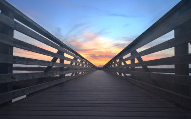 gün batımında Boardwalk